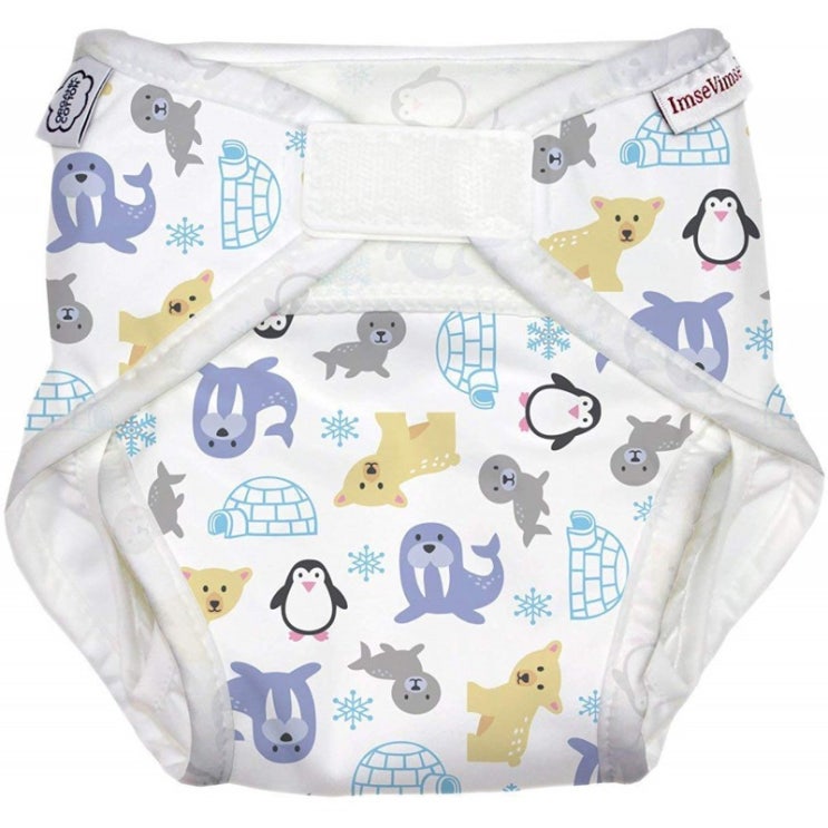  ImseVimse 유기농 재사용 가능한 천 기저귀 (Snowland S (9-17 lbs))