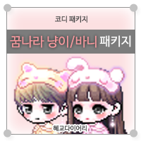  [KMS 캐시] 메이플스토리 코디 패키지/세트 : 꿈나라 냥이 & 바니 패키지