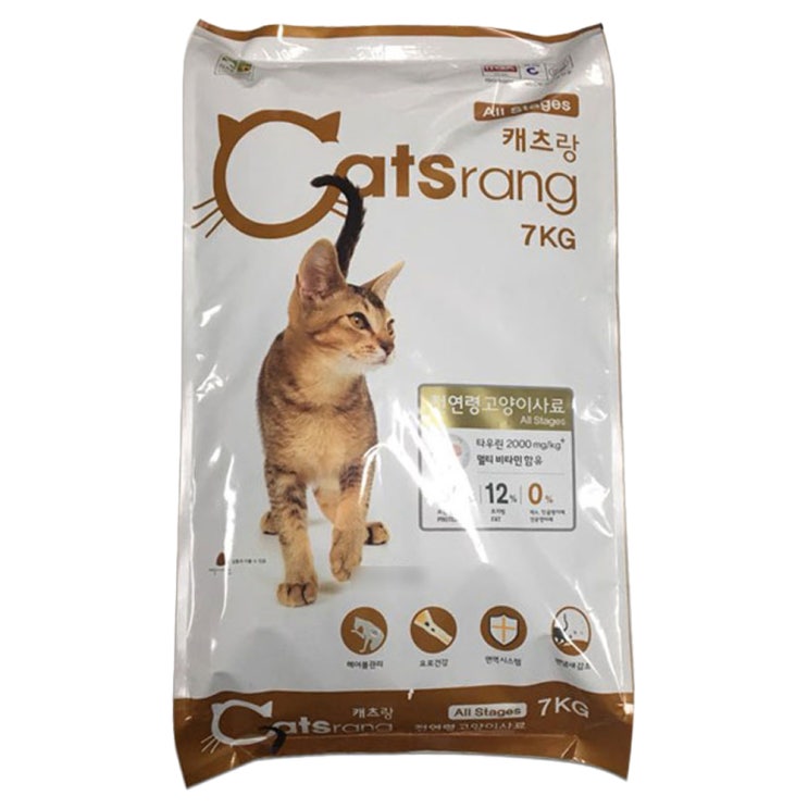 [반려동물용품]  캐츠랑 전연령 고양이 건식사료 7kg 1개 애완동물