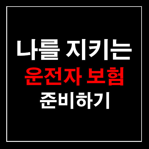 [운전자 보험] 자부상 50만 원 가입 준비!!