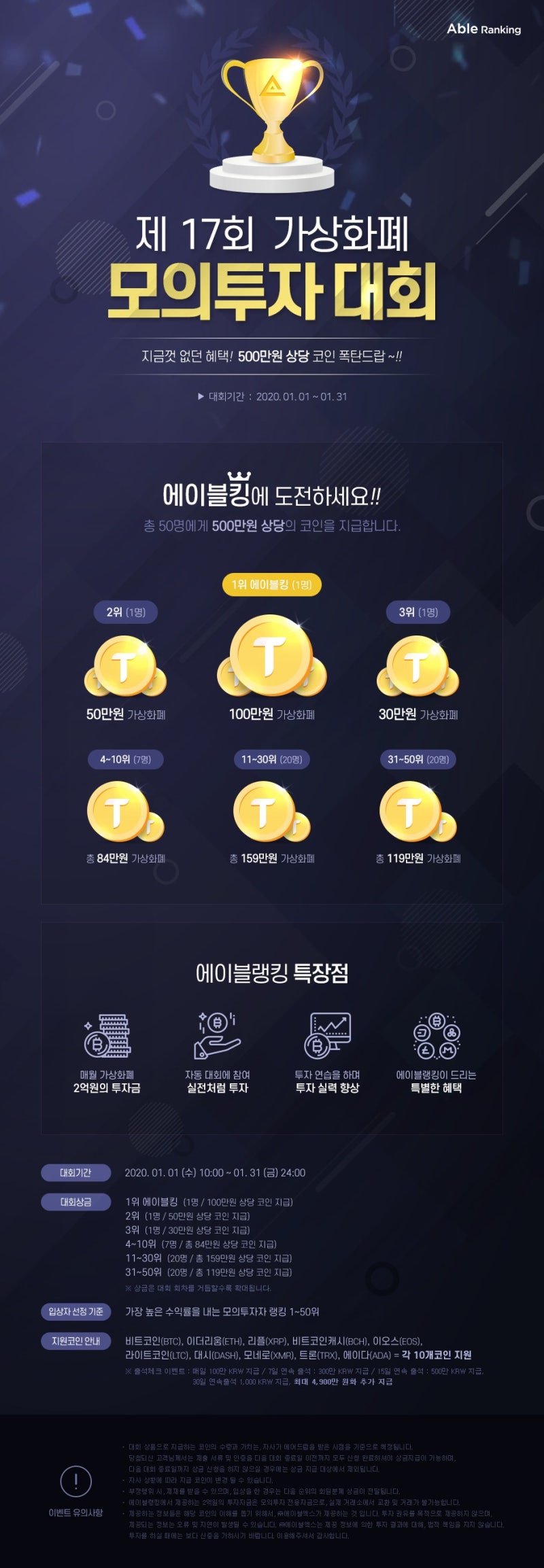 제17회 에이블랭킹 가상화폐 모의투자대회 : 네이버 블로그