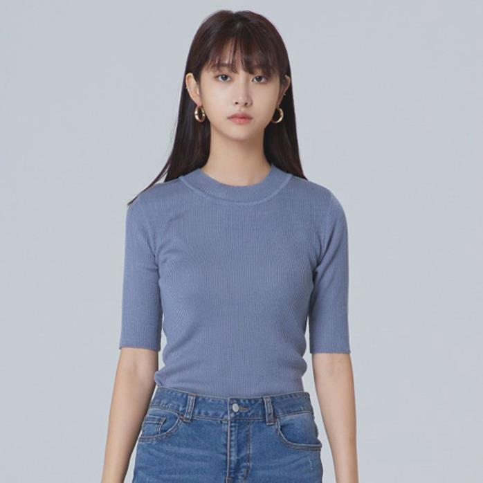  골지 슬림 반팔 니트 MIWKA9911T (19,900원)