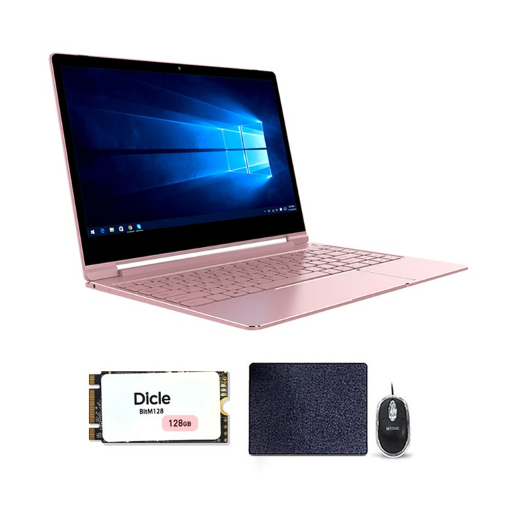 [노트북추천]  디클 클릭북 D14u Celeron N4100 358cm WIN 10 eMMC 64GB  유선마우스 패드 128GB 4GB 로즈골드 가성비