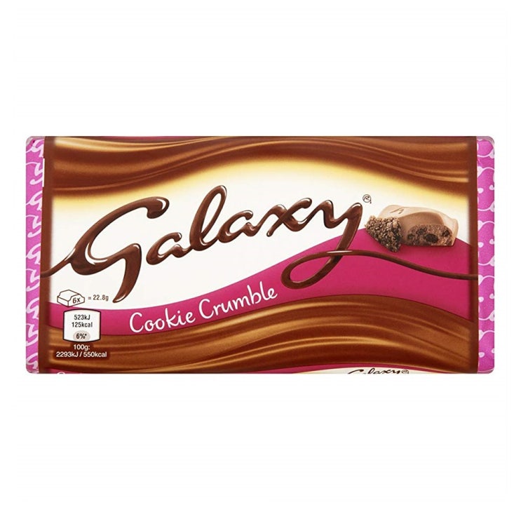 [로이스초콜렛]  Galaxy Cookie Crumble Chocolate Block 쿠키 크럼블 초콜릿 블록 팩당114g 4팩 1set  강력 추천 합니다!