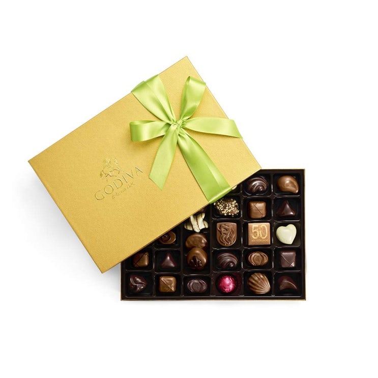 [고디바]  GODIVA 고디바 초콜렛 Chocolatier Spring 골드 Ballotin Assorted Box with Green 리본 36개 1개  강력 추천 합니다!
