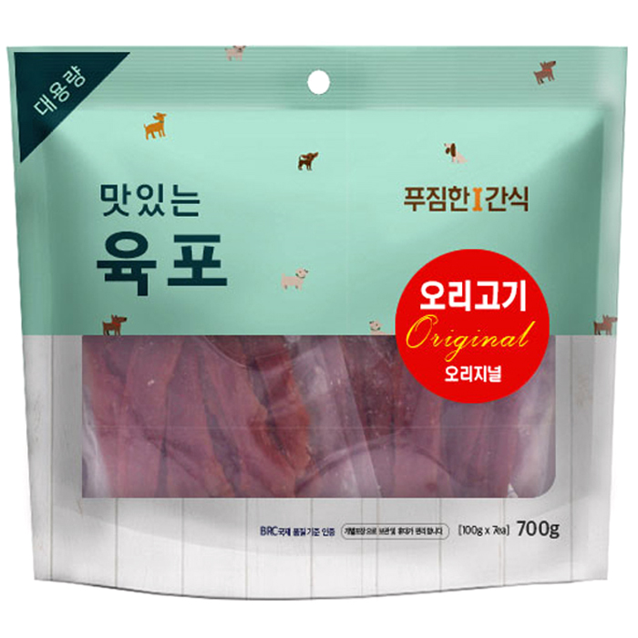  [상품정보] 반려견용 푸짐한간식 맛있는 육포 700g 오리 오리지널 1개