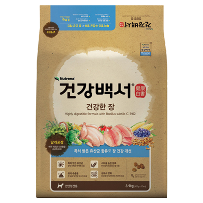 [상품정보] 건강백서 전연령 생선 건강한 장 기능성 애견사료 39kg 1개