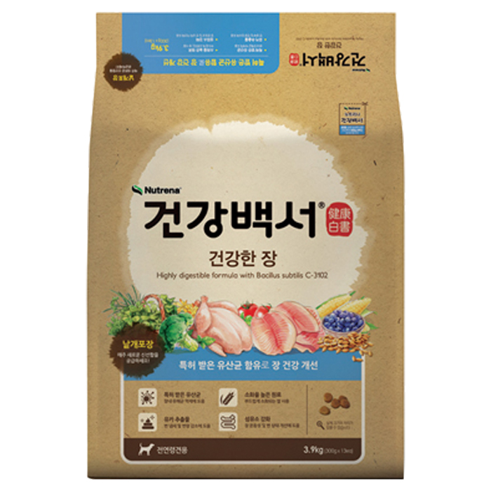  [상품정보] 건강백서 전연령 생선 건강한 장 기능성 애견사료 39kg 1개