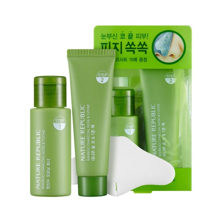  [대나무토너] 네이처리퍼블릭 대나무 숯 코 ＆ T존 팩 !!