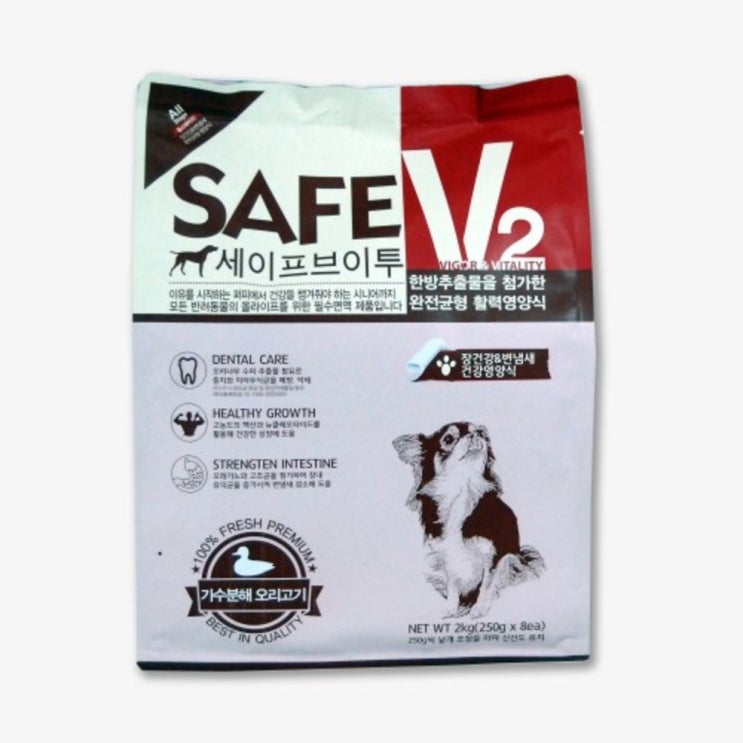 [상품정보] 세이프V2 강아지사료 장건강변냄새 건강영양식 2kg 1개