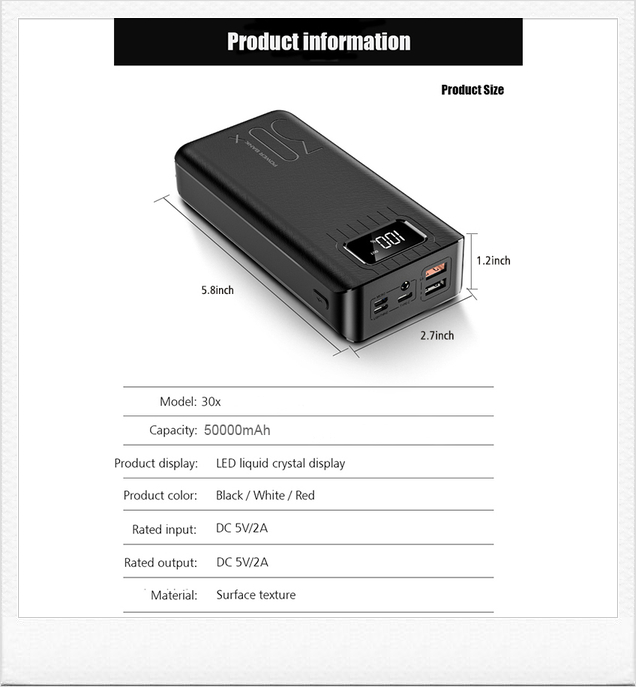  ((내용추가)) 알리 직구  대용량 50,000mAh 보조배터리 사용 후기 - 보조배터리 용량 테스트 해봄