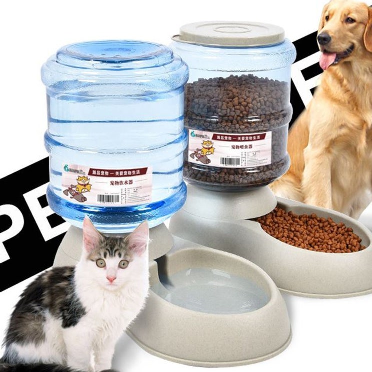 [상품정보] 달빛마켓 강아지 고양이 반자동 급식기 급수기 밥그릇 물통 애완 375L