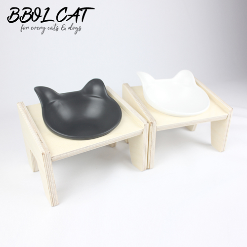  [상품정보] BBOLCAT 강아지 고양이 자작나무 각도식탁 식기 밥그릇 화이트 1구