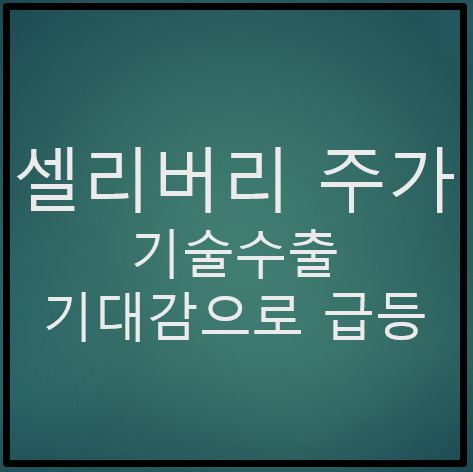  셀리버리 주가, 기술수출 기대감으로 급등!!