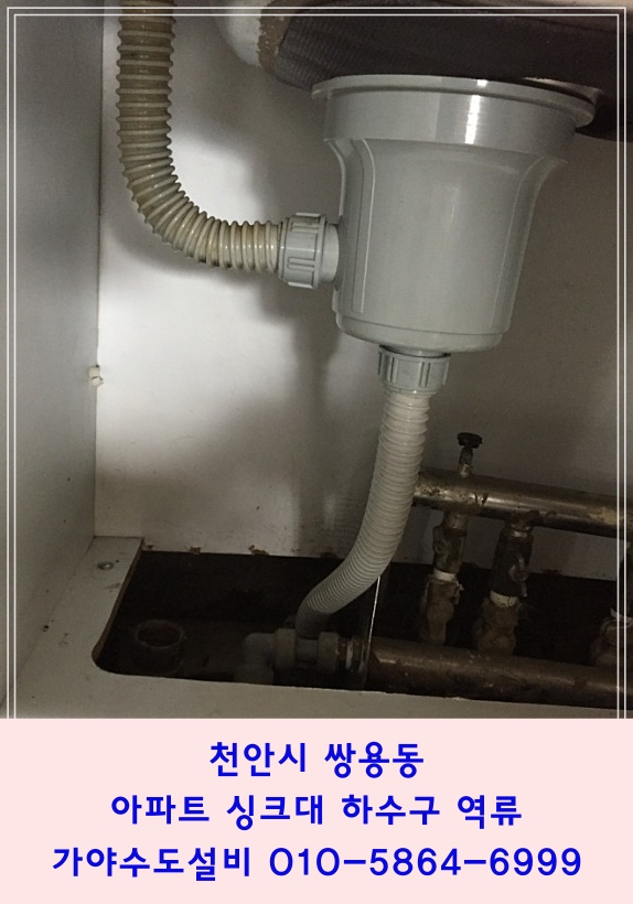  천안시 쌍용동 일성1차아파트 싱크대하수구역류 씽크대 하수구에서 물이 넘쳐요