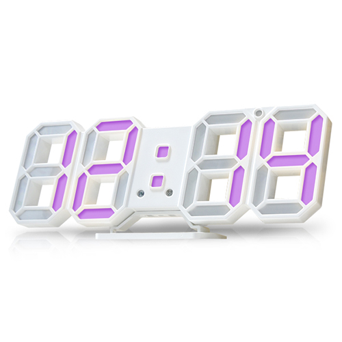  촘스토리 미니 3D LED 시계 23 cm DS6609 퍼플 인테리어시계 쿠팡특가 14,530원