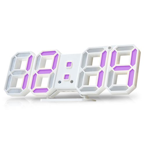   촘스토리 미니 3D LED 시계 23 cm DS6609 퍼플 인테리어시계 쿠팡특가 14,530원