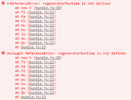 ReferenceError: regeneratorRuntime is not defined