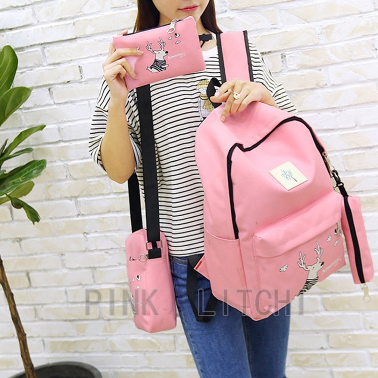  최저가확인  PINK LITCHI 신학기 초등학생 중학생 책가방 보조가방 세트 SepQXL28XMY1010UIJ552양말 증정 
