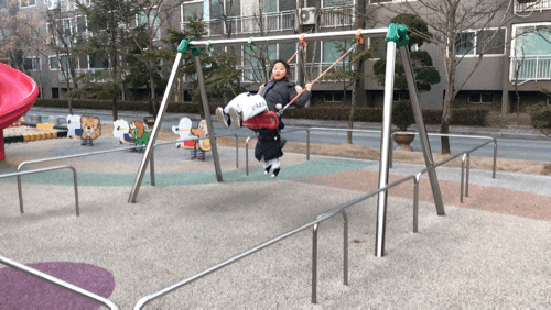 둥이들과 슬로 모션 놀이