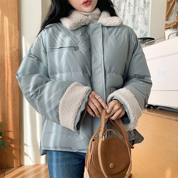  최저가확인  리버배색양털패딩 
