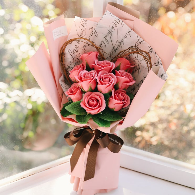 [비누꽃]  아스파시아 비누꽃 세실린 로즈 꽃다발 핑크  강력 추천 합니다!