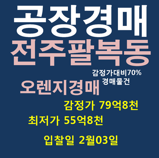 전주공장경매 덕진구 팔복동2가 835-6 대법원경매정보 공장경매 공장용지경매
