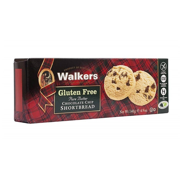 [로이스초콜렛]  Walkers Gluten Free Chocolate Chip Shortbread 초콜릿 칩 쇼트브레드 140g 4팩 1set  강력 추천 합니다!