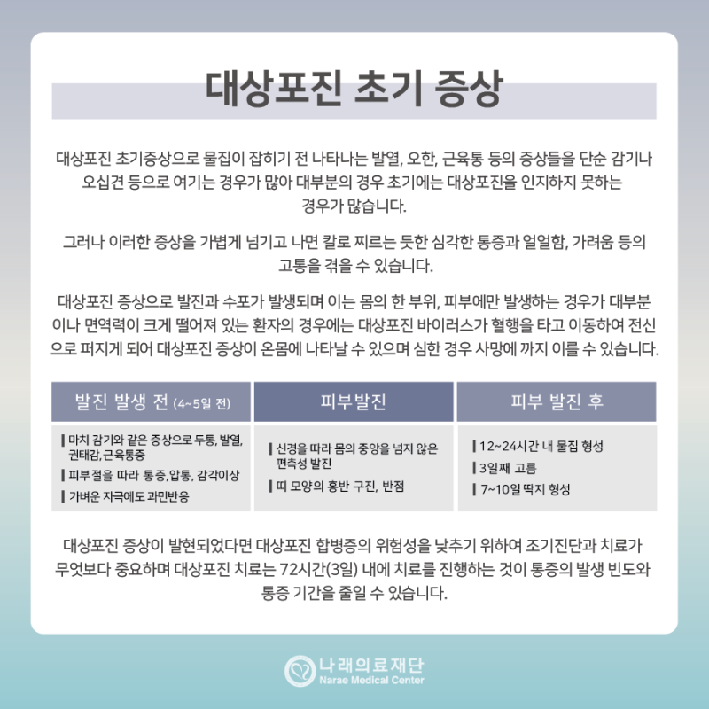 대상포진 예방접종의 모든것 초기증상 10