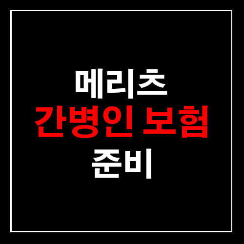  메리츠 간병인 보험 준비