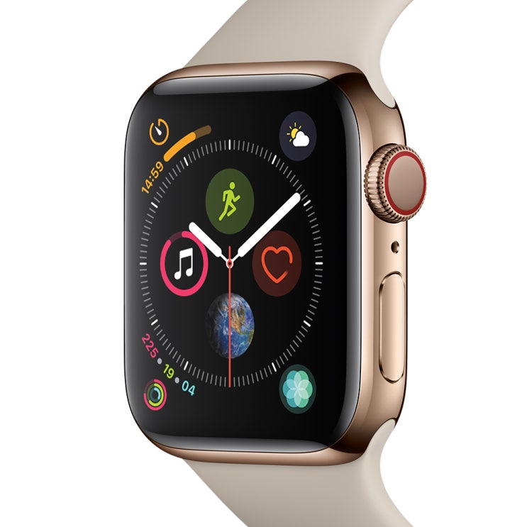  [갖고싶다] Apple 애플워치4 GPS  셀룰러 40mm 골드 스테인리스스틸 케이스스톤 스포츠 밴드MTVN2KHA 