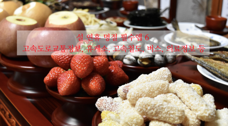  설연휴 고속도로교통정보, 고속도로휴게소 영업정보, 의료정보 필수앱