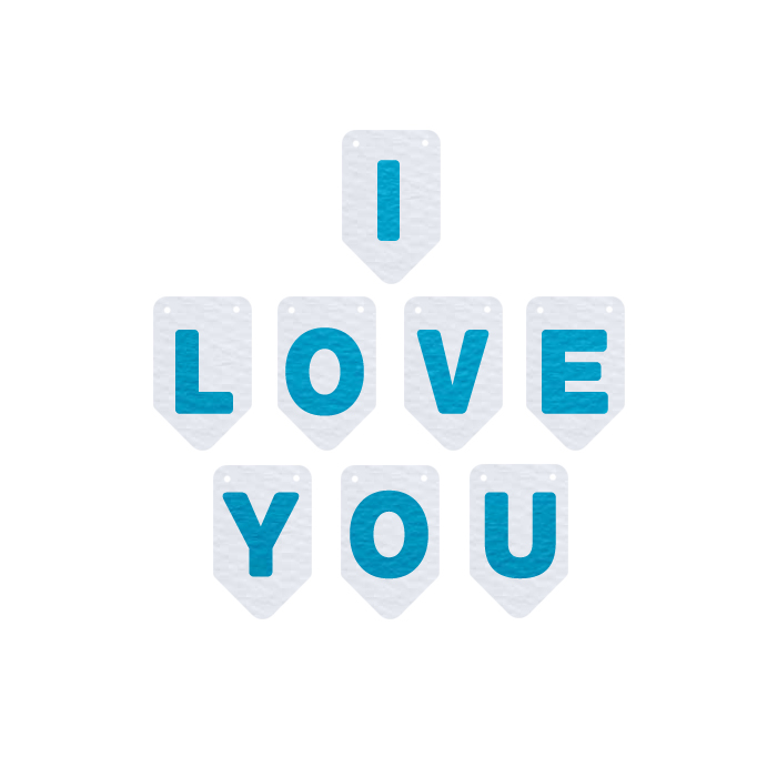  [홈인테리어]  와니데코 I LOVE YOU가랜드 A 타입 화이트문자색 스카이블루 1개 디퓨저 가랜더 캔들