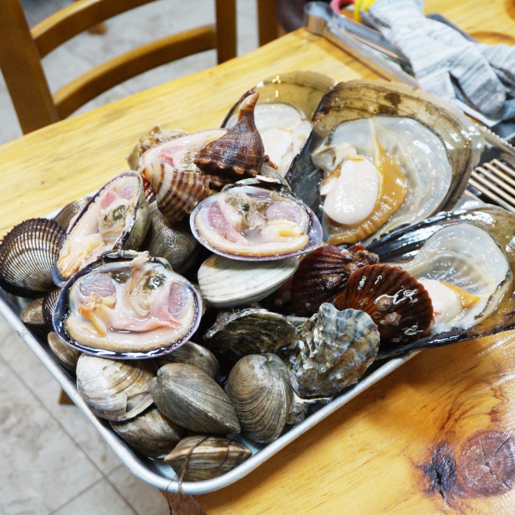 대천해수욕장 맛집 불타는조개구이 무한리필 조개구이와 고기셀프바