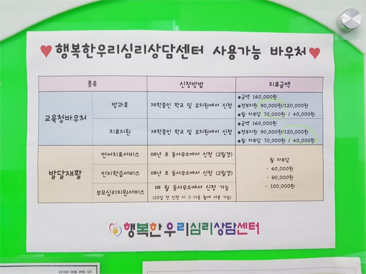  광교언어치료 우리아이 심리바우처 사용가능한 행복한우리심리상담센터