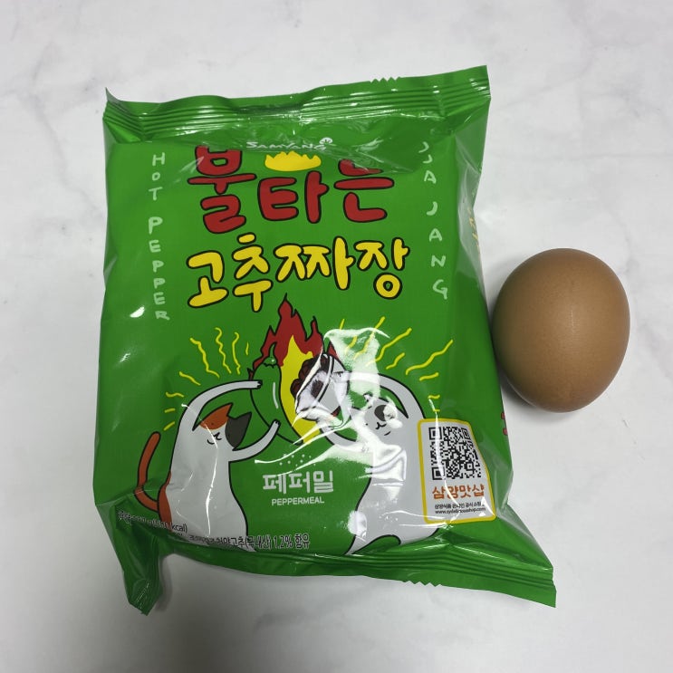  불타는 고추짜장 후기(삼양, 쿠캣마켓)