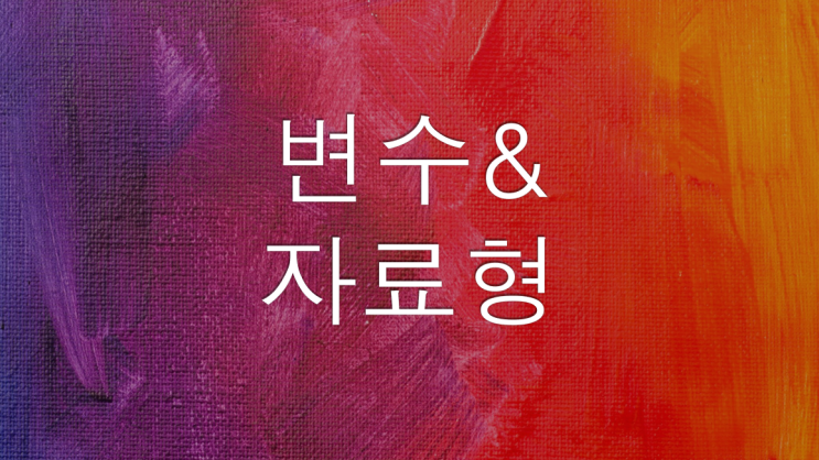  [JAVA] 자바 변수(Variavle)와 자료형(Data Type)