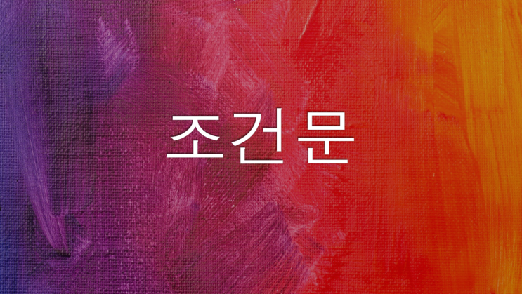  [JAVA] 자바 조건문 (if문 / switch문)
