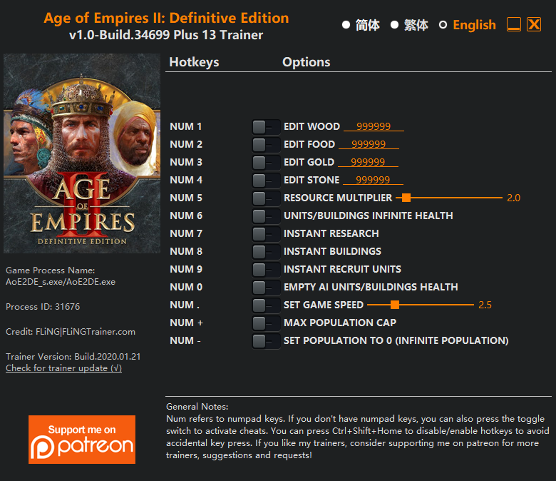 에이지 오브 엠파이어2 디피니티브 에디션 13 트레이너age Of Empires Ii Definitive Edition V1 0 Build 34699 Plus 13 Trainer 네이버 블로그