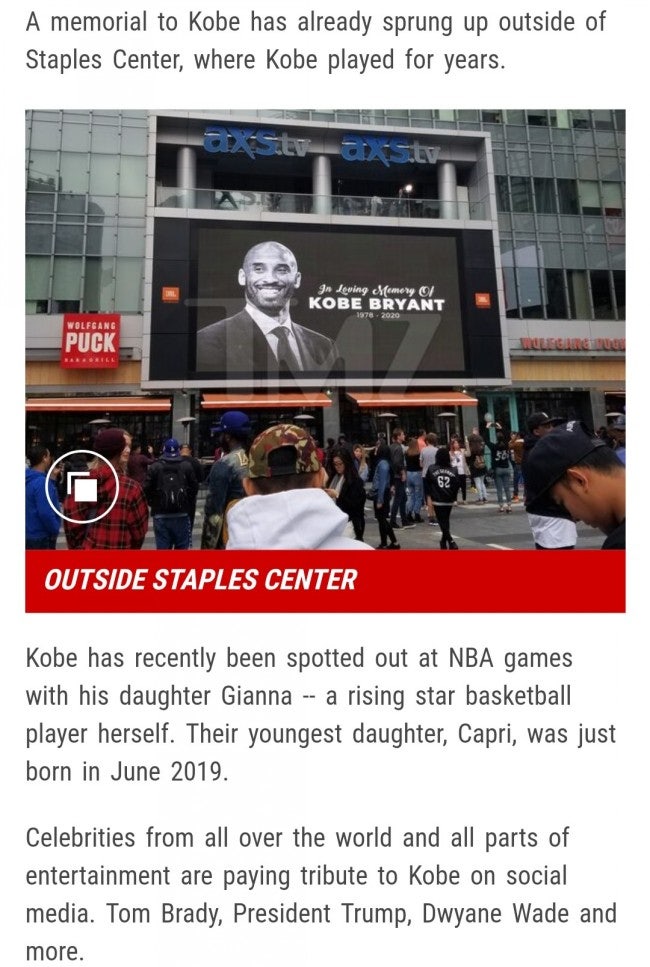 nba 코비 브라이언트 사망