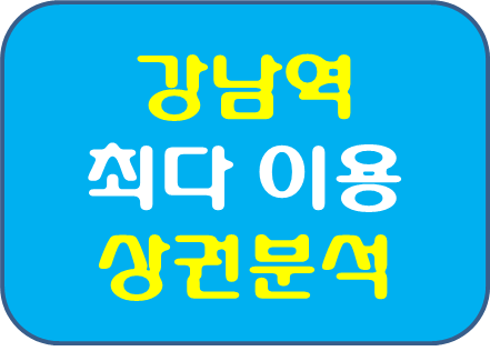  강남역 최다 이용, 서울지하철 교통요지 이용한 상권요지 예측