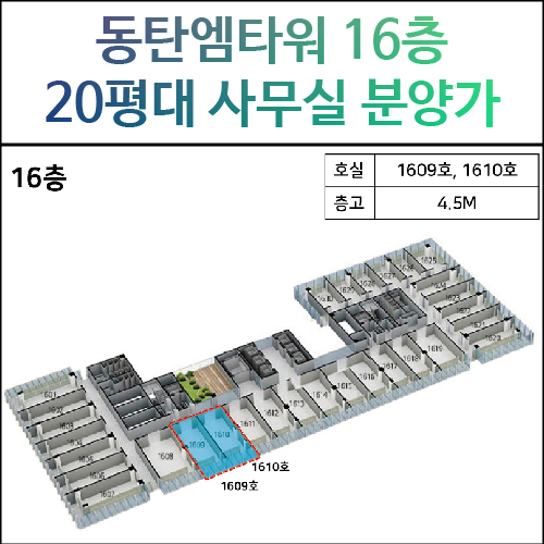 동탄 아파트형공장(동탄엠타워) 사무실분양가 - 동탄지식산업센터20평대~500평대 즉시 입주, 분양