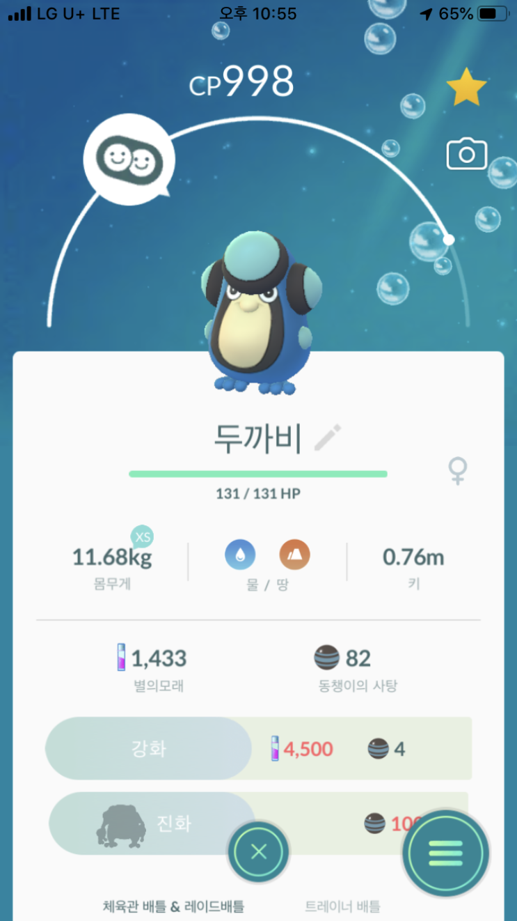  동챙이 진화 “두까비”