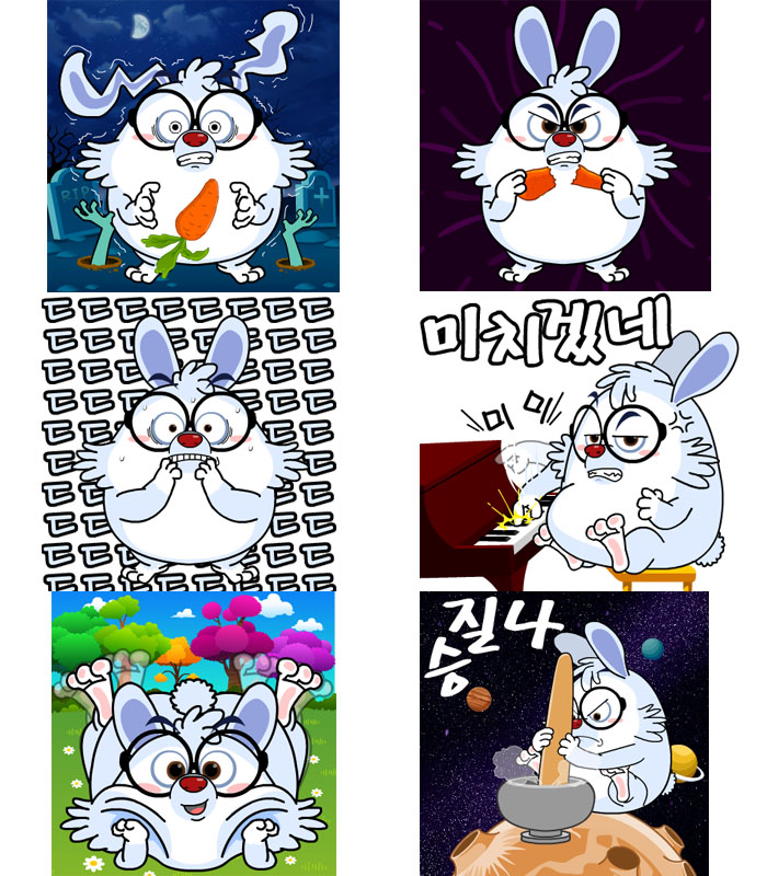  네이버에서 판매중인 "비만토끼 비토" 스티커