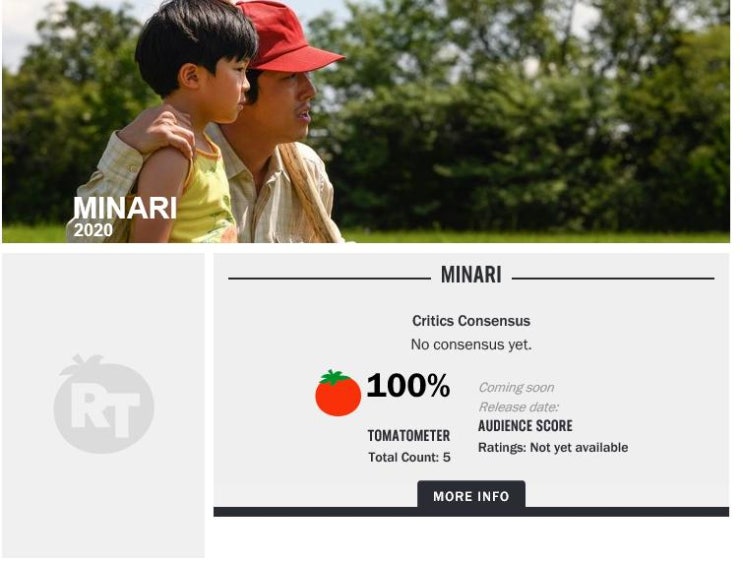 한예리 주연 영화 미나리 로튼토마토 반응 100% 신선도 대박 한예리 주연 영화 미나리 로튼토마토 반응 100% 신선도 대박