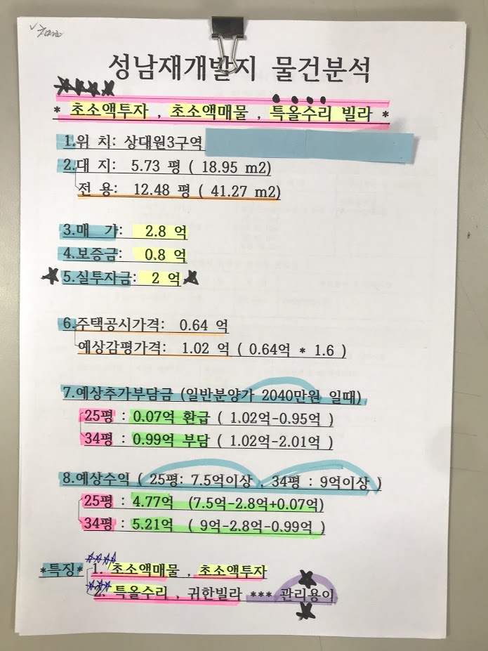  [재개발]성남 상대원3구역 투자금2억빌라 매물 매매