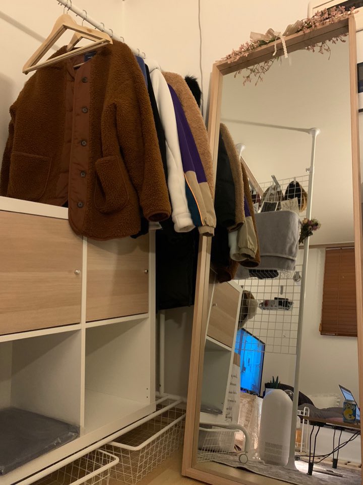  전신거울추천 원룸전신거울!사이즈도 매우큰 600우드스타일 전신거울 여자친구 소원성취!!