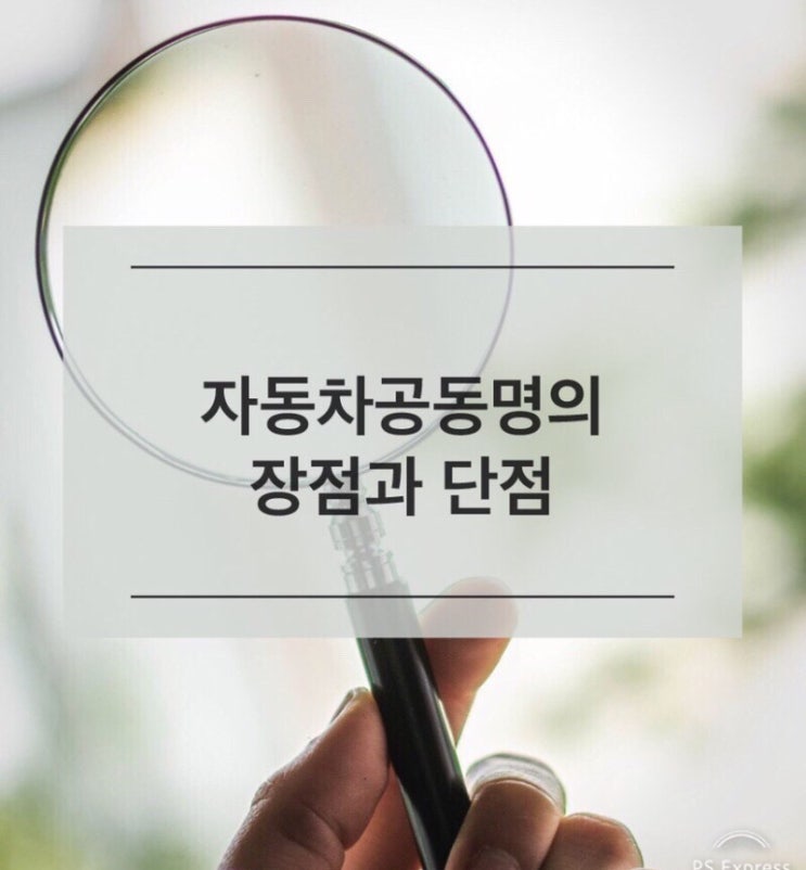  [자동차 공동명의] 장점/단점, 차량 공동명의 1:99로 설정했다, 부부 공공명의