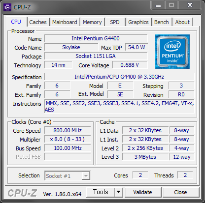  인텔 펜티엄 G4400 스카이레이크 CPU-Z 벤치마크 돌려보았습니다. (cpu z 성능 테스트 / G4400 사양 스펙 내장그래픽 HD510)