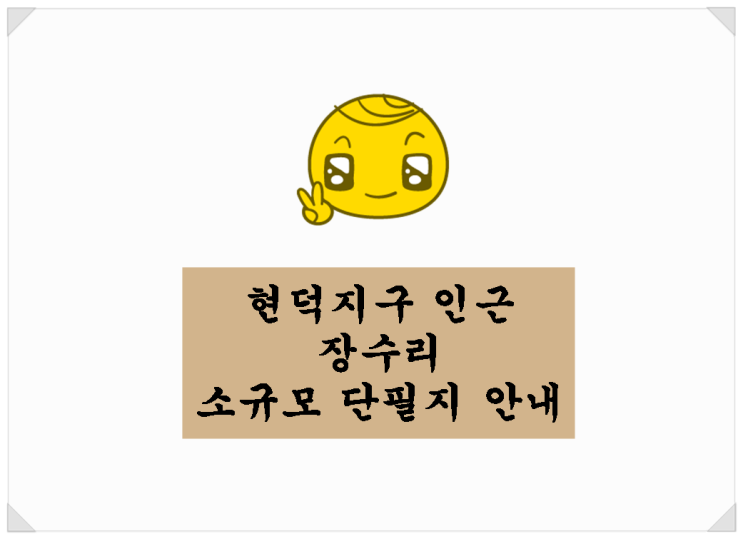  <평택땅 투자>현덕지구 인근 장수리 소규모 단필지 안내